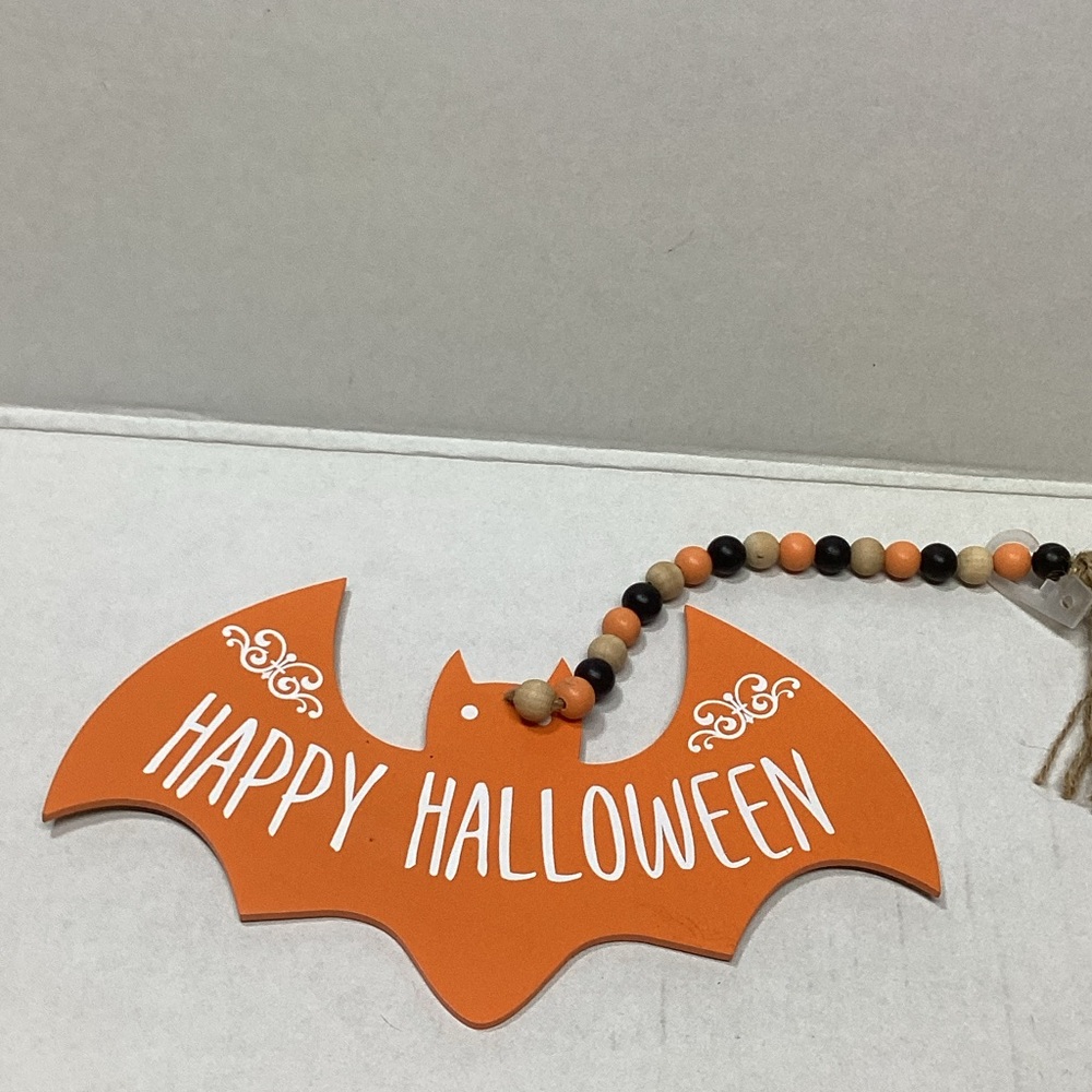 Orange Bat Halloween Decoration with beads
